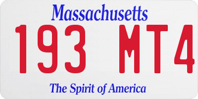 MA license plate 193MT4