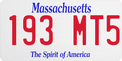 MA license plate 193MT5