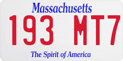 MA license plate 193MT7