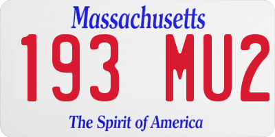 MA license plate 193MU2