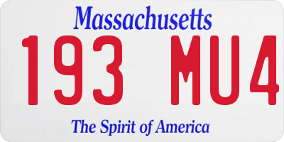 MA license plate 193MU4