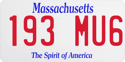 MA license plate 193MU6