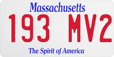 MA license plate 193MV2