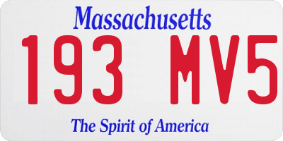 MA license plate 193MV5