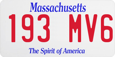 MA license plate 193MV6