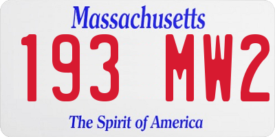 MA license plate 193MW2