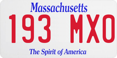 MA license plate 193MX0