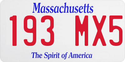 MA license plate 193MX5