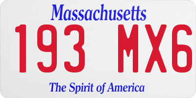 MA license plate 193MX6