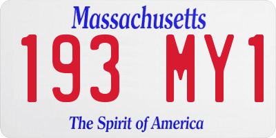 MA license plate 193MY1