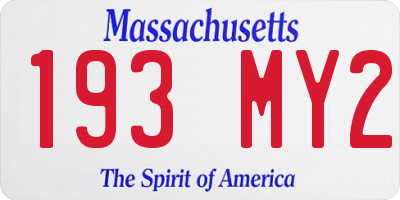 MA license plate 193MY2