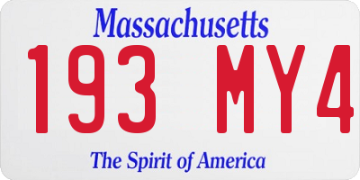 MA license plate 193MY4