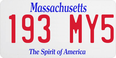 MA license plate 193MY5