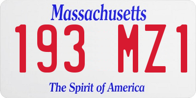 MA license plate 193MZ1
