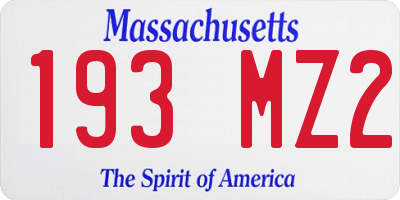MA license plate 193MZ2