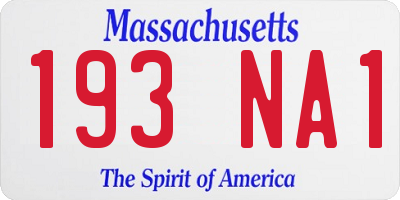 MA license plate 193NA1