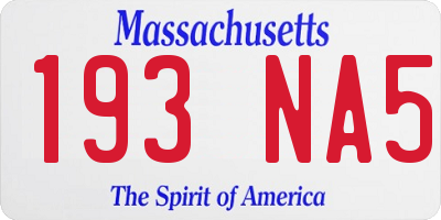 MA license plate 193NA5