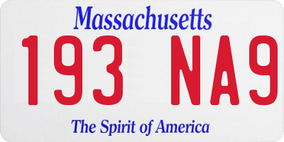 MA license plate 193NA9