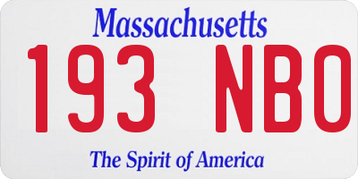 MA license plate 193NB0