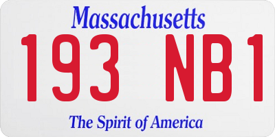 MA license plate 193NB1