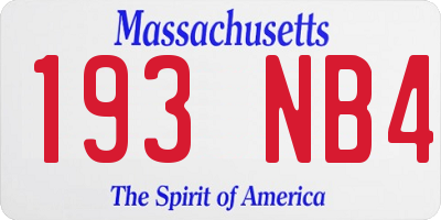 MA license plate 193NB4