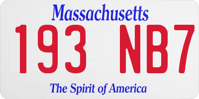 MA license plate 193NB7