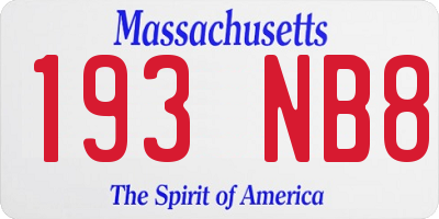 MA license plate 193NB8