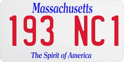 MA license plate 193NC1