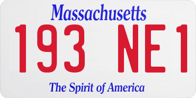 MA license plate 193NE1