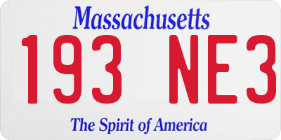 MA license plate 193NE3