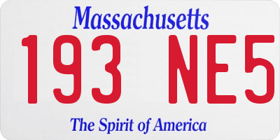 MA license plate 193NE5