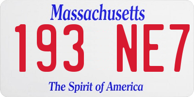 MA license plate 193NE7