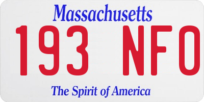 MA license plate 193NF0