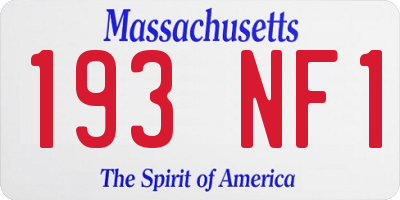 MA license plate 193NF1