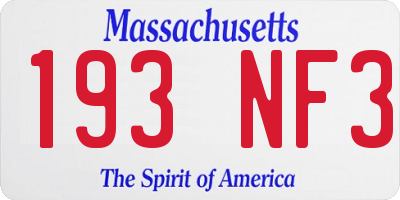 MA license plate 193NF3