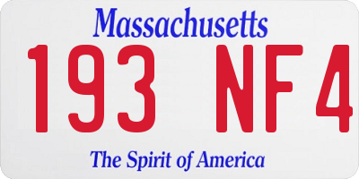 MA license plate 193NF4