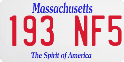 MA license plate 193NF5