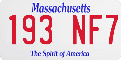 MA license plate 193NF7