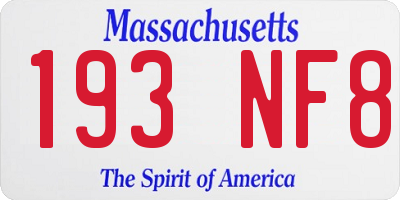 MA license plate 193NF8