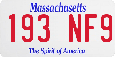 MA license plate 193NF9
