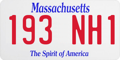 MA license plate 193NH1