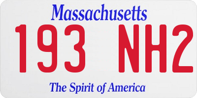 MA license plate 193NH2
