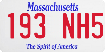 MA license plate 193NH5