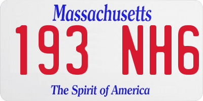MA license plate 193NH6