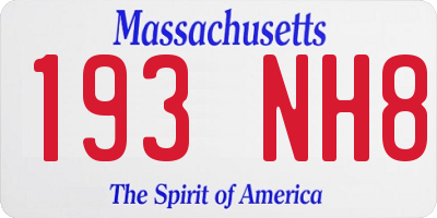 MA license plate 193NH8