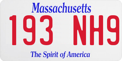 MA license plate 193NH9