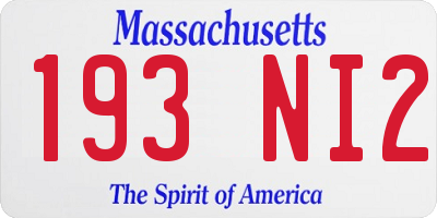 MA license plate 193NI2