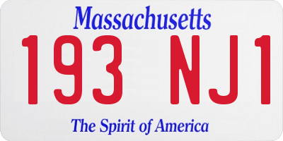 MA license plate 193NJ1