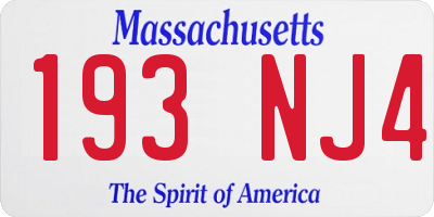 MA license plate 193NJ4