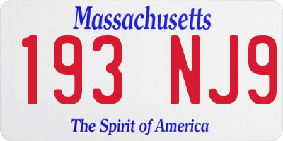 MA license plate 193NJ9